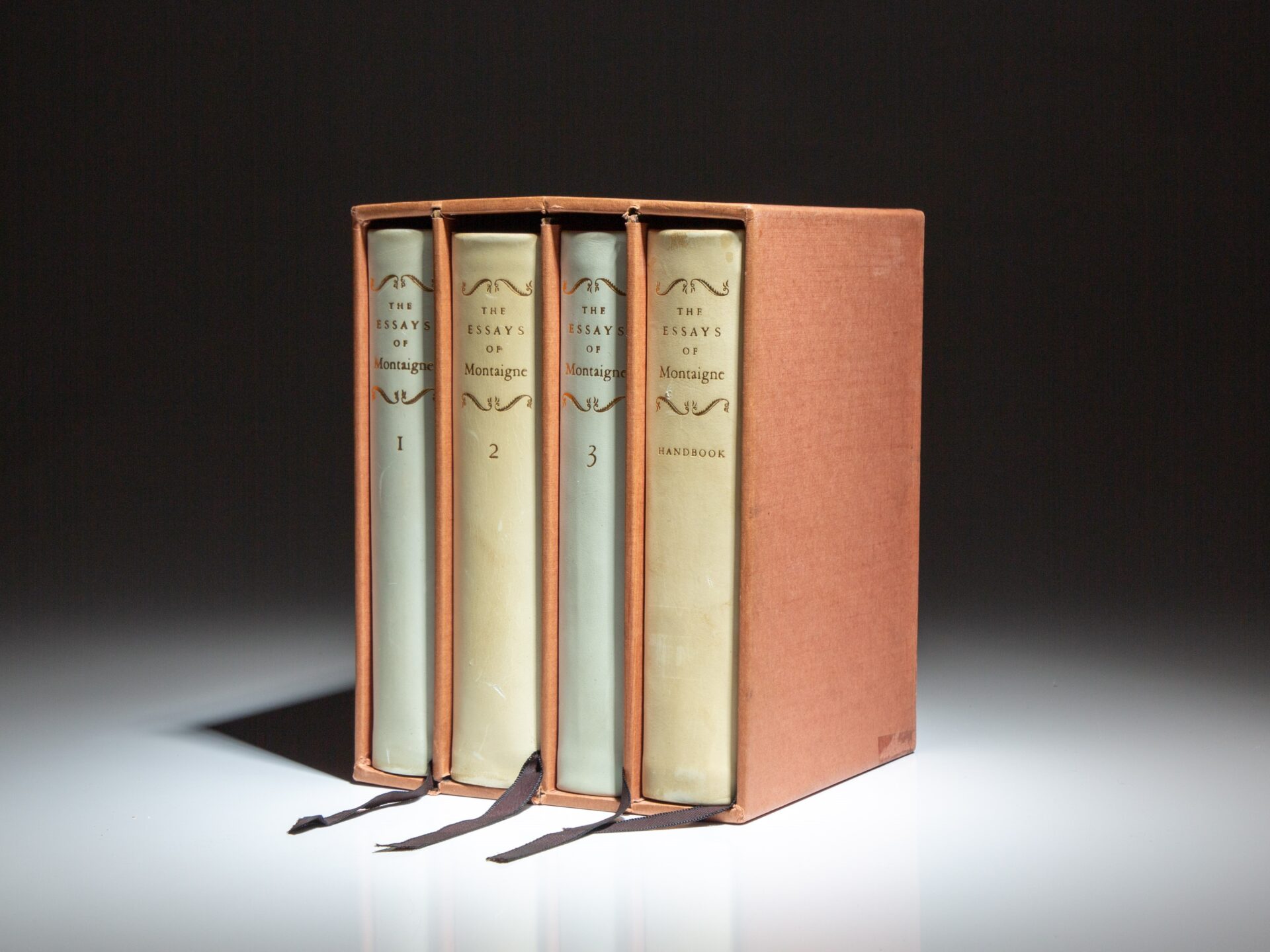The Essays of Michel de Montaigne from the Limited Editions Club, printed in 1946. Translated by George B. Ives, with an introduction by André Gide.