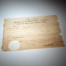 Signed by President Ulysses S. Grant, the political appointment of Charles C. Miller as Deputy Postmaster at Penn Yan, New York, dated March 26, 1873.