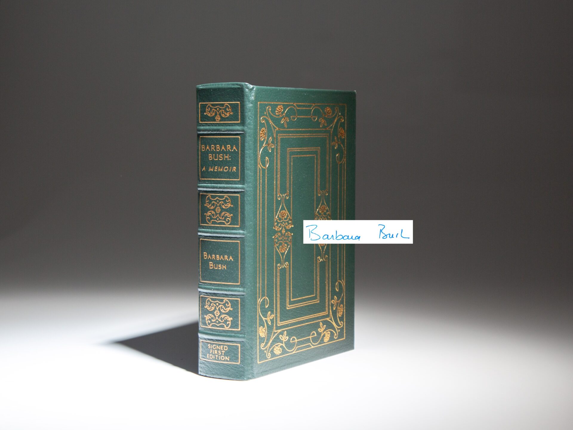The signed edition of Barbara Bush: A Memoir by First Lady Barbara Bush.