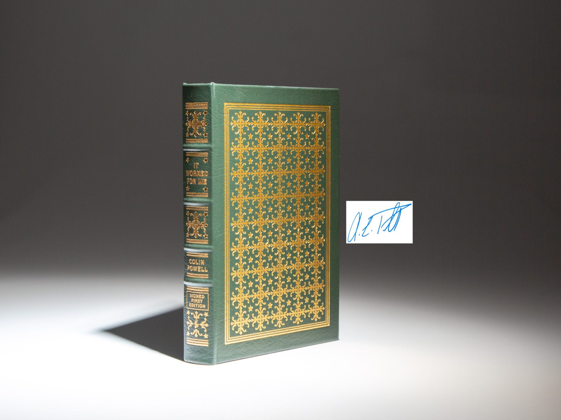 From The Easton Press, It Worked for Me: In Life and Leadership, signed by Secretary of State Colin Powell.