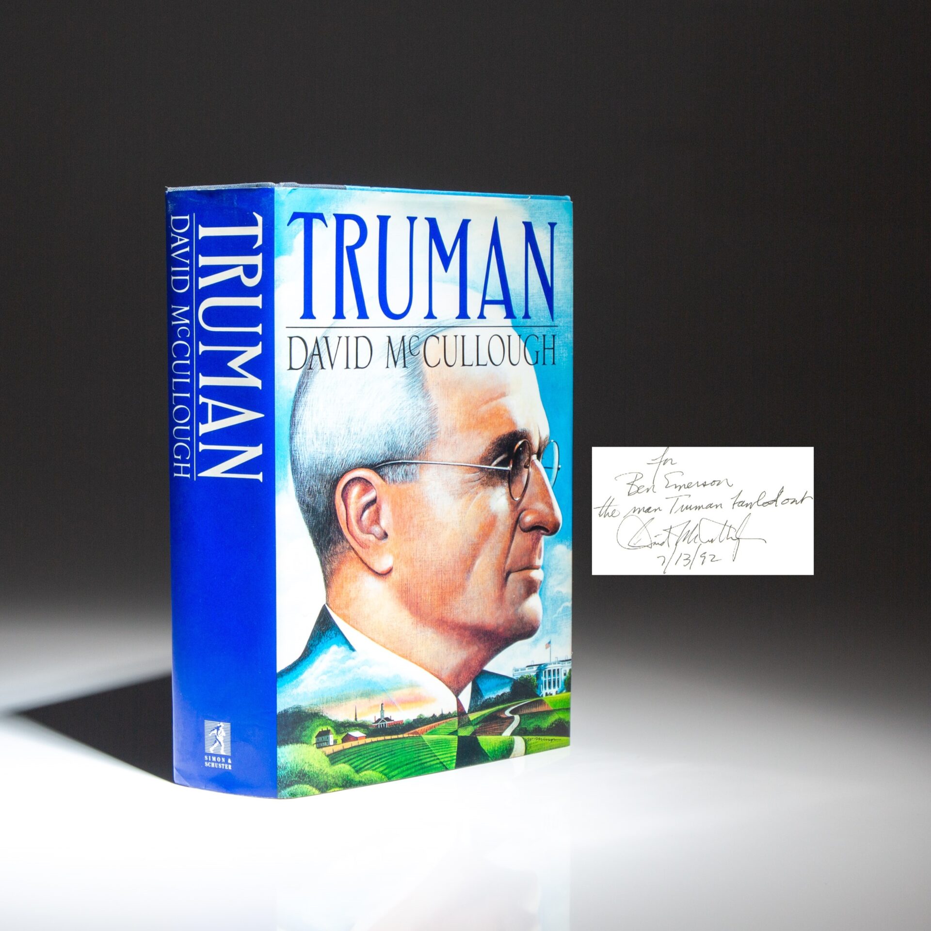 First edition, first printing of Truman by David McCullough, with an inscription about President Truman.