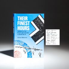 The first edition of Their Finest Hours: Narratives of the R.A.F. and Luftwaffe in World War II by Jerome Klinkowitz, signed by nine Luftwaffe pilots.