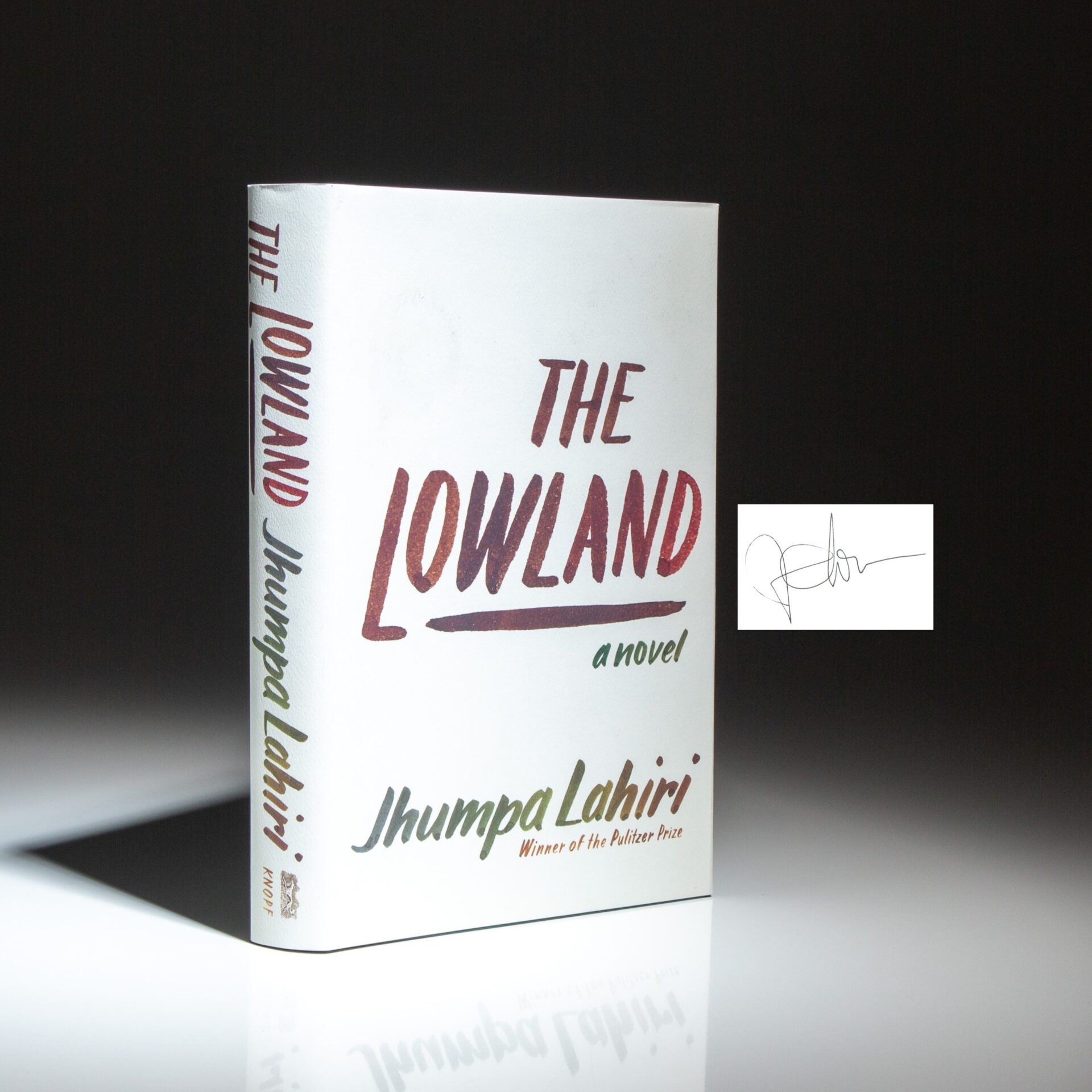 The first edition, first printing of The Lowland, signed by Jhumpa Lahiri.