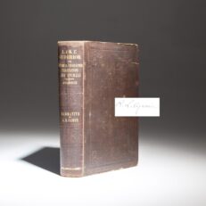Presentation copy of Lake Superior: Its Physical Character, Vegetation, and Animals, inscribed by Louis Agassiz. The first detailed scientific study of Lake Superior.
