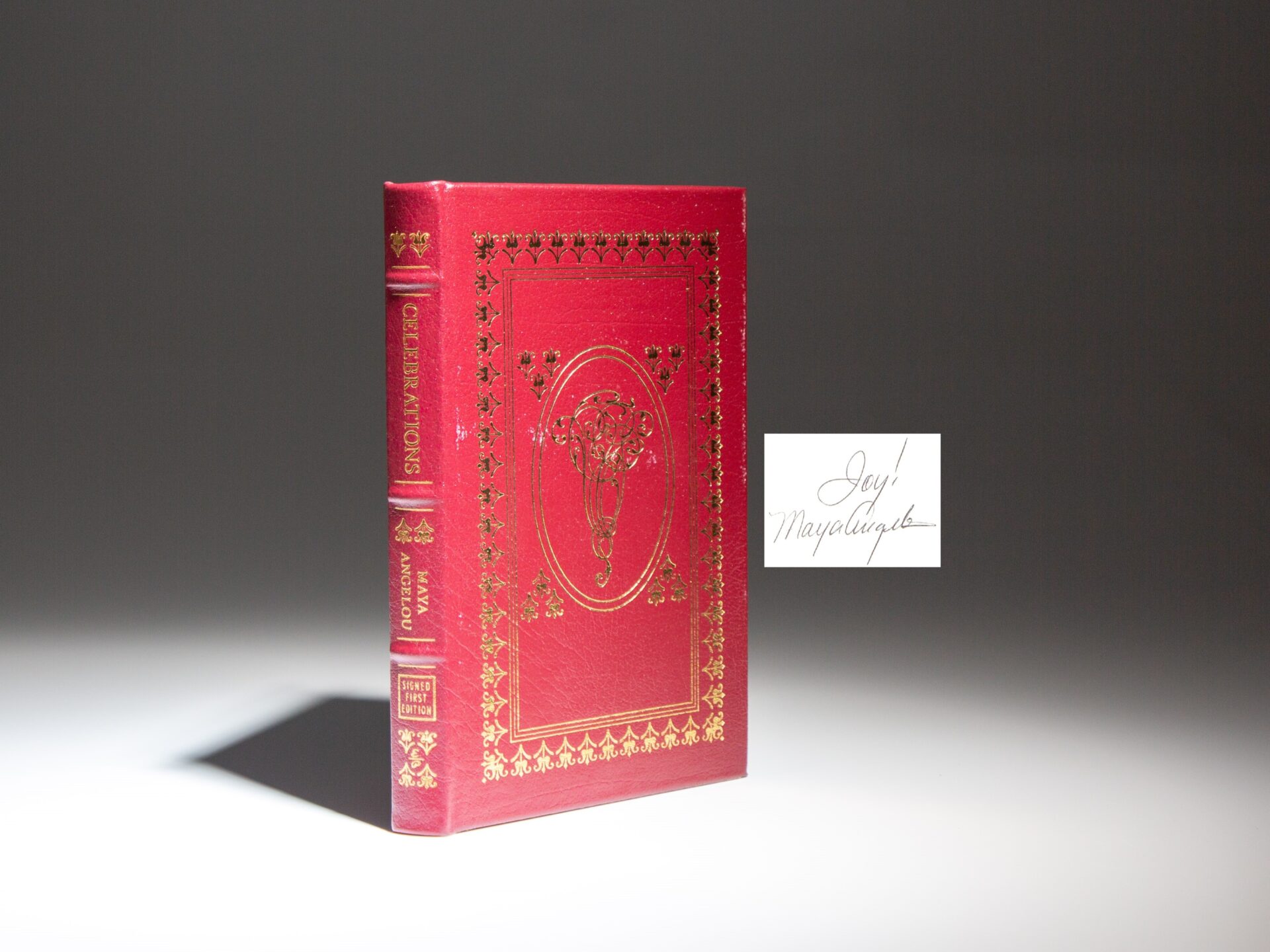 The signed limited edition Celebrations: Rituals of Peace and Prayer by Maya Angelou.