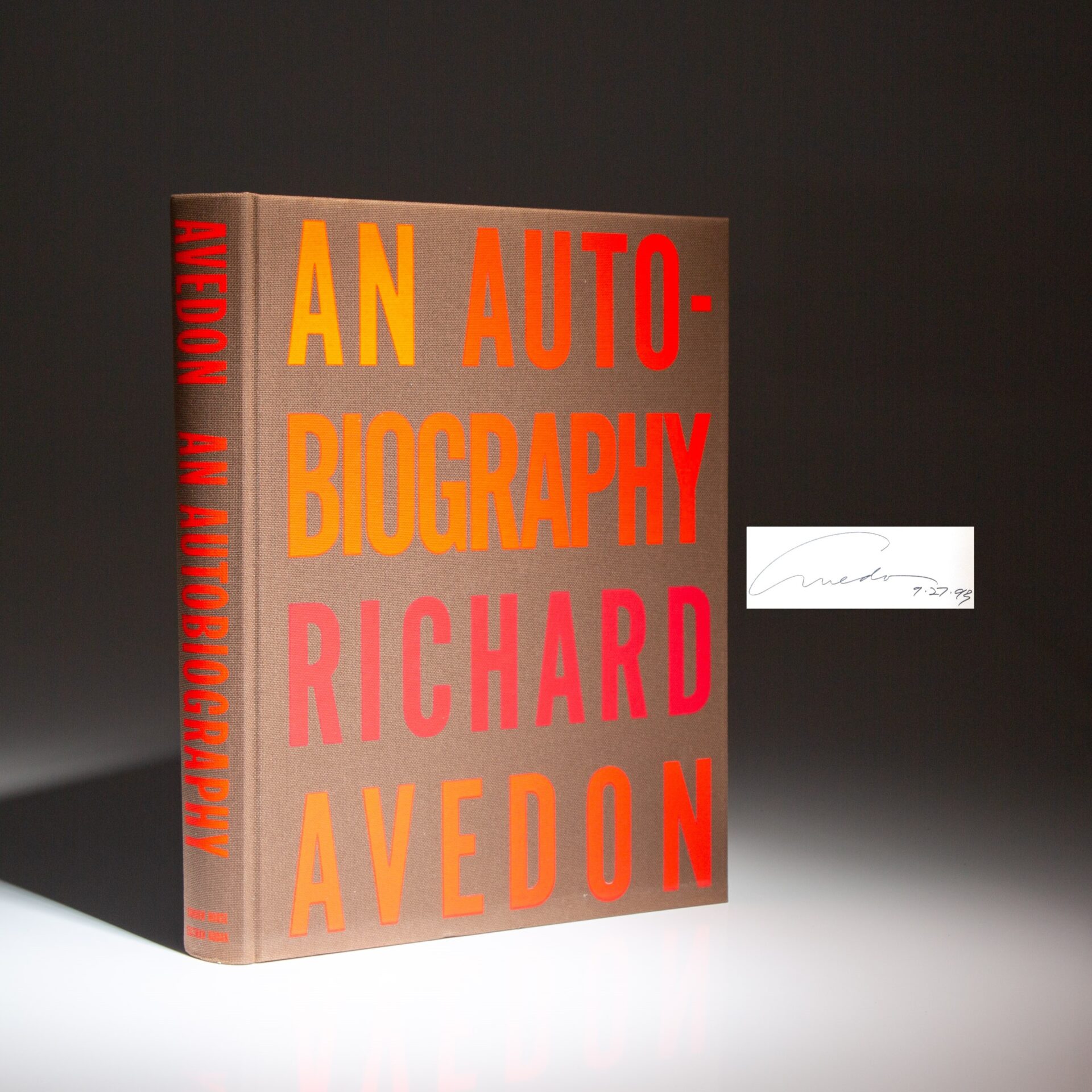 Signed first edition of An Autobiography by Richard Avedon.