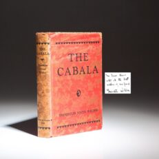 The signed first edition, first issue of The Cabala by Thornton Niven Wilder, his first novel.