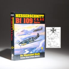 The second edition of Messerschmitt Bf 109: An Illustrated Study by Jochen Prien and Peter Rodeike. With a bookplate signed by eleven Luftwaffe fighter aces and Knight's Cross recipients.