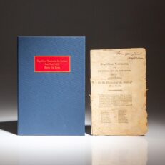 Signed by Martin Van Buren, the first edition of the Republican Nomination for Governor and Lt. Governor, with an Address to the Electors of the State of New-York. A scarce New York political pamphlet, signed by Van Buren, who was serving in the New York legislature.