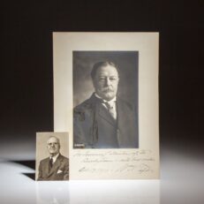 White House photograph of President William H. Taft, inscribed to his friend, journalist Lawrence P. Stanton.