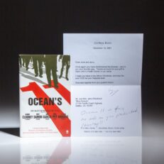 The first edition of Ocean's 11 by Dewey Gram, with a letter to producer Jerry Weintraub from former President George H.W. Bush about the success of the film.