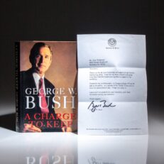 The first edition, first printing of A Charge to Keep, inscribed by George W. Bush.